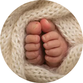 Close-up van babyvoetjes