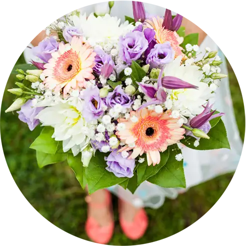 Kleurrijk bruidsboeket